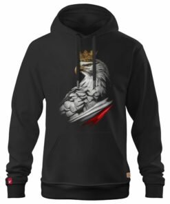 Czarna Bluza Męska Patriotyczna xPatriot – Orzeł Królewski z Flagą