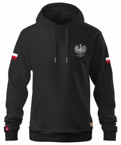 Czarna Bluza Męska Patriotyczna xPatriot – Orzeł i Flaga