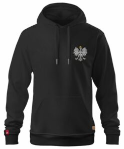 Czarna Męska Bluza Patriotyczna xPatriot – Orzełek z Koroną na piersi