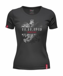 Damska Koszulka Patriotyczna xPatriot 11.11.1918 PAMIĘTAMY Czarna – Polska Niepodległość