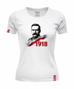Damska Koszulka Patriotyczna xPatriot Józef Piłsudski 1918 – Biała