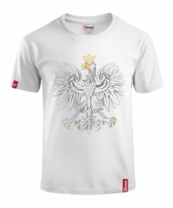 Dziecięca Biała Koszulka Patriotyczna xPatriot – Orzeł Biały z Koroną