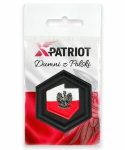 Haftowana Plakietka xPatriot – Flaga Polski z Orłem – Rzep + Pins