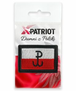 Haftowana Plakietka xPatriot – Flaga Polski ze Znakiem Polski Walczącej – Na Rzep