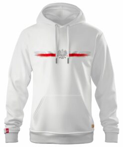 Męska Biała Bluza Patriotyczna xPatriot – Orzełek z Flagą