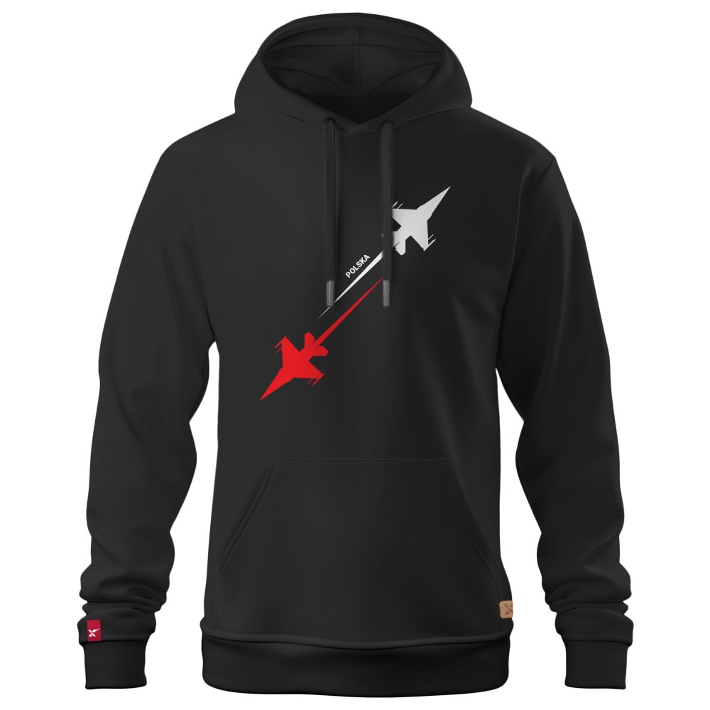 Męska Bluza Patriotyczna xPatriot – Polska Siła Powietrzna – Czarna