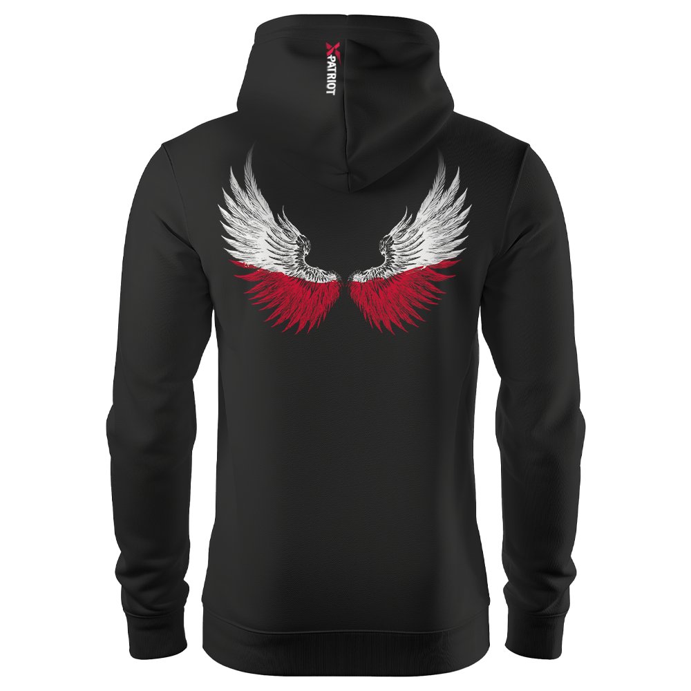 Męska Bluza Patriotyczna xPatriot – Skrzydła Wolności – Czarna