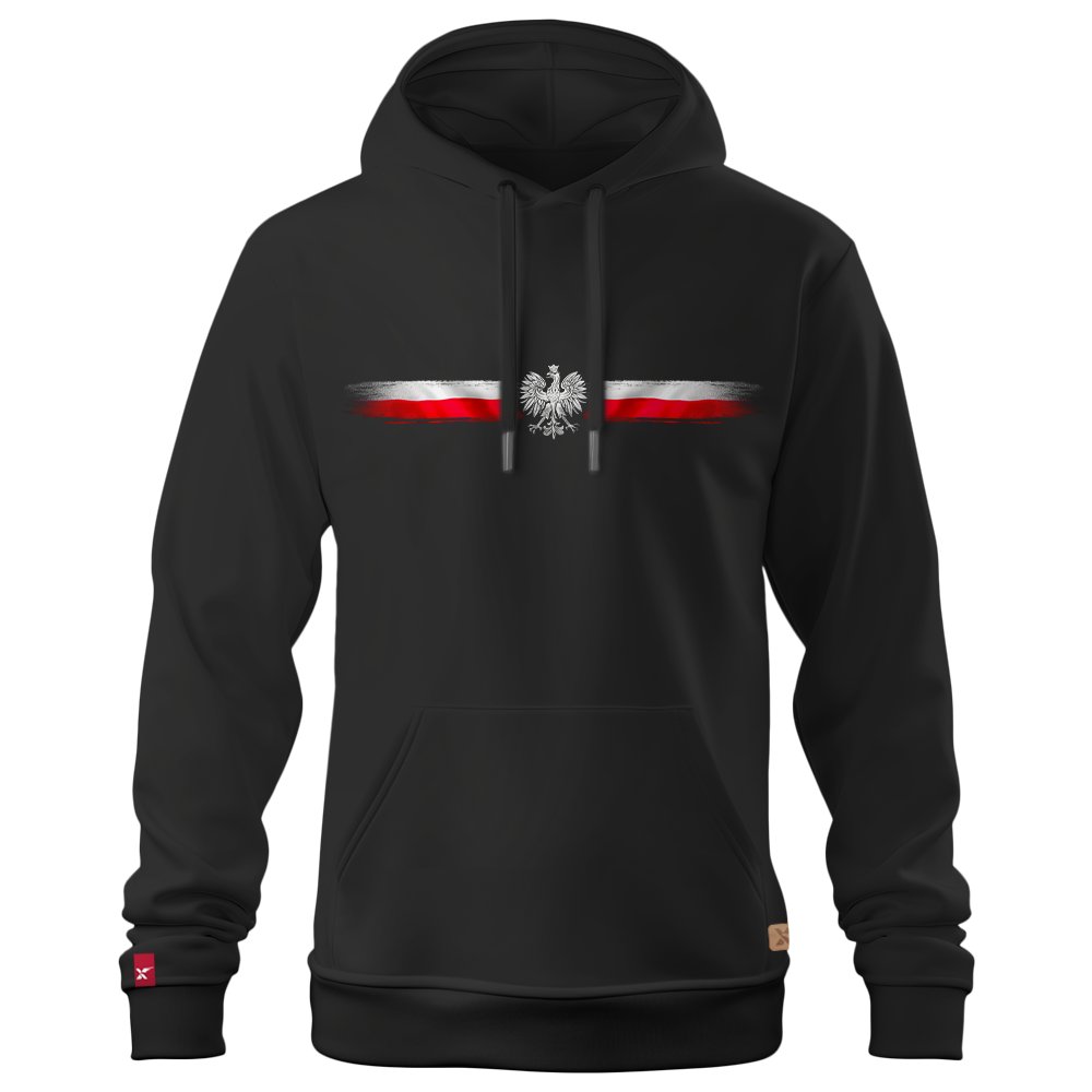 Męska Czarna Bluza Patriotyczna xPatriot Orzełek z Flagą Czarna