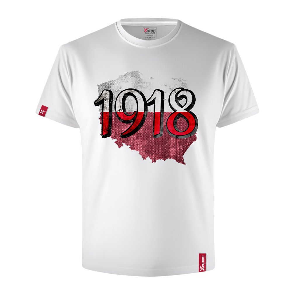 Męska Koszulka Patriotyczna xPatriot 1918 Biała