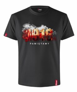 Męska Koszulka Patriotyczna xPatriot 1918 PAMIĘTAMY Czarna