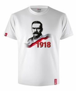 Męska Koszulka Patriotyczna xPatriot Józef Piłsudski 1918 – Biała