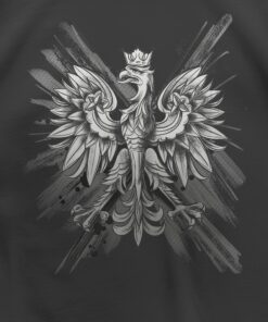 Męska Koszulka Patriotyczna xPatriot Orzeł w Koronie na Artystycznym Tle Czarna