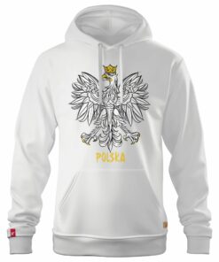 Męska Patriotyczna Biała Bluza xPatriot – Orzeł w Koronie – Polska