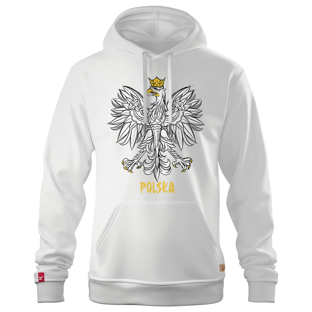Męska Patriotyczna Biała Bluza xPatriot – Orzeł w Koronie – Polska