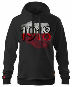 Męska Patriotyczna Bluza xPatriot Czerwony Napis Polska - Czarna