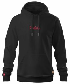 Męska Patriotyczna Bluza xPatriot Czerwony Napis Polska - Czarna