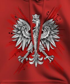 Orzeł w Koronie na Artystycznym Tle – Czerwona zoom