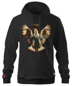 Męska Patriotyczna Bluza xPatriot Orzeł z Rozpostartymi Skrzydłami Czarna