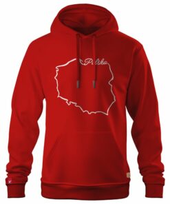 Męska Patriotyczna Bluza xPatriot Polska Kontur Czerwona