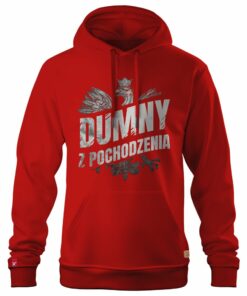 Męska Patriotyczna Bluza xPatriot – Dumny z Pochodzenia – Czerwona
