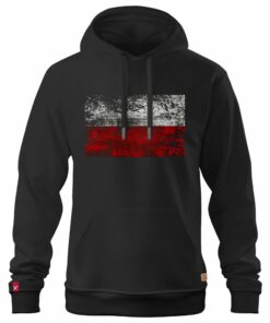 Męska Patriotyczna Bluza xPatriot – Flaga Polski – Czarna