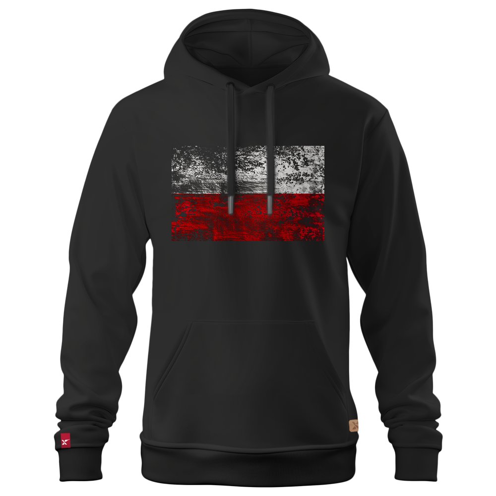 Męska Patriotyczna Bluza xPatriot – Flaga Polski – Czarna