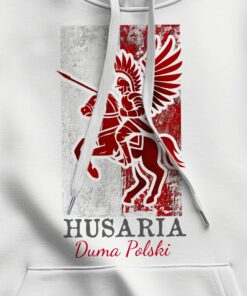 Męska Patriotyczna Bluza xPatriot – Husaria Duma Polski – Biała