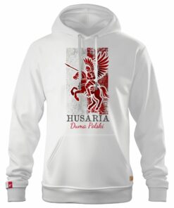 Męska Patriotyczna Bluza xPatriot – Husaria Duma Polski – Biała