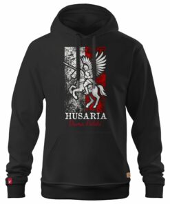 Męska Patriotyczna Bluza xPatriot – Husaria Duma Polski – Czarna
