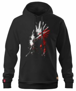 Męska Patriotyczna Bluza xPatriot – Husarz Czerwono-Biały – Czarna