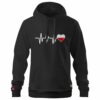 Męska Patriotyczna Bluza xPatriot – Polska w Sercu (EKG) – Czarna