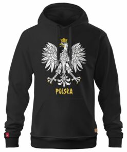 Męska Patriotyczna Czarna Bluza xPatriot Orzeł w Koronie Polska