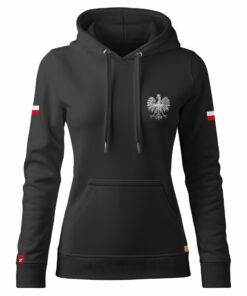Damska Bluza Patriotyczna Czarna xPatriot Orzeł Flagi na Rękawach