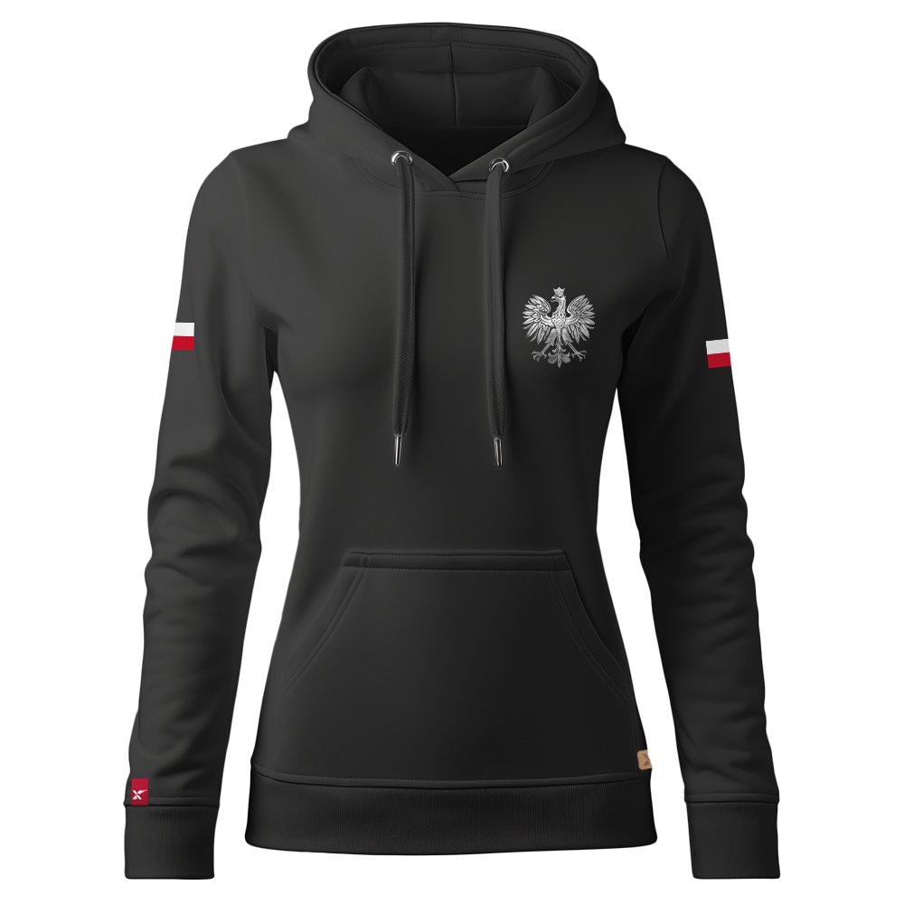 Damska Bluza Patriotyczna Czarna xPatriot Orzeł Flagi na Rękawach