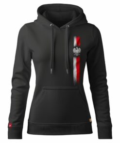Damska Bluza Patriotyczna xPatriot Flaga Pionowa z Orłem – Czarna