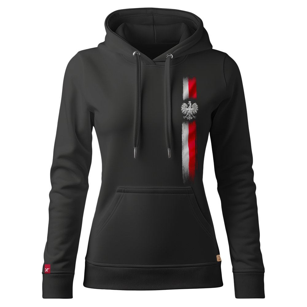 Damska Bluza Patriotyczna xPatriot Flaga Pionowa z Orłem – Czarna