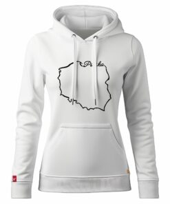 Damska Bluza Patriotyczna xPatriot Kontur Mapa Polski Biała
