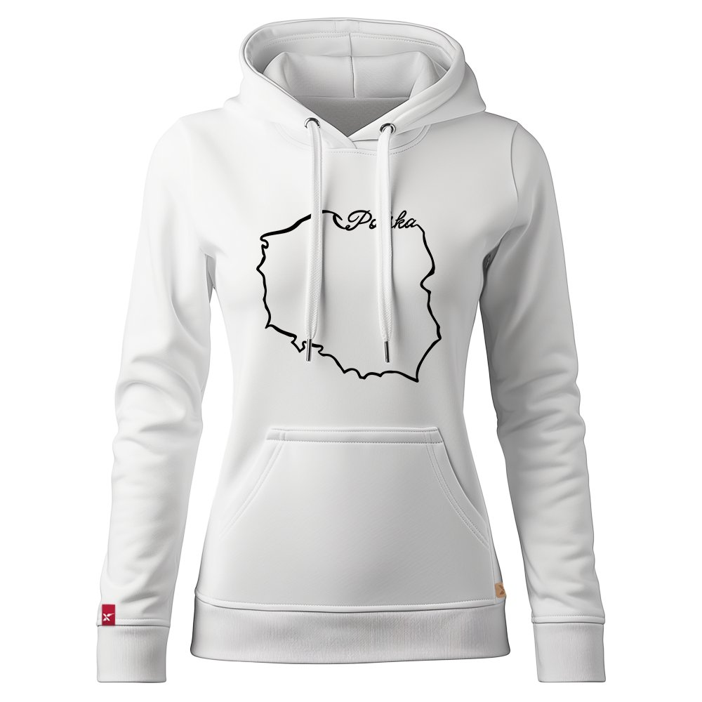 Damska Bluza Patriotyczna xPatriot Kontur Mapa Polski Biała