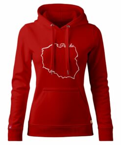 Damska Bluza Patriotyczna xPatriot Kontur Mapa Polski Czerwona