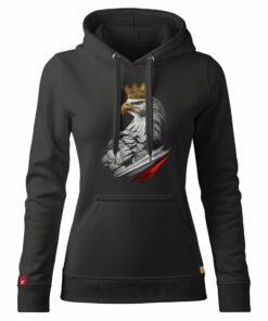 Damska Bluza Patriotyczna xPatriot Orzeł Królewski Flaga Polski Czarna