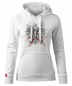 Damska Bluza Patriotyczna xPatriot Orzeł w Koronie na Artystycznym Tle Biała
