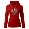 Damska Bluza Patriotyczna xPatriot Orzeł w Koronie na Artystycznym Tle Czerwona