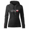 Damska Bluza Patriotyczna xPatriot Polskie Serce Linia Życia Czarna
