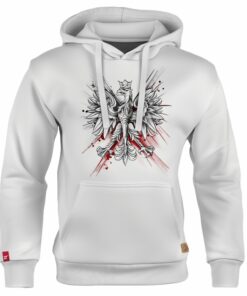 Dziecięca Bluza Patriotyczna xPatriot Orzeł w Koronie na Artystycznym Tle Biała