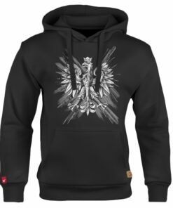 Dziecięca Bluza Patriotyczna xPatriot Orzeł w Koronie na Artystycznym Tle Czarna