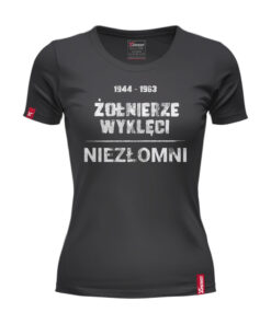 Damska Koszulka Patriotyczna xPatriot Żołnierze Wyklęci Niezłomni Czarna