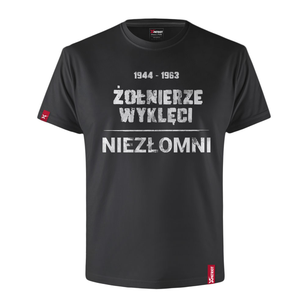 Męska Koszulka Patriotyczna xPatriot Żołnierze Wyklęci Niezłomni Czarna