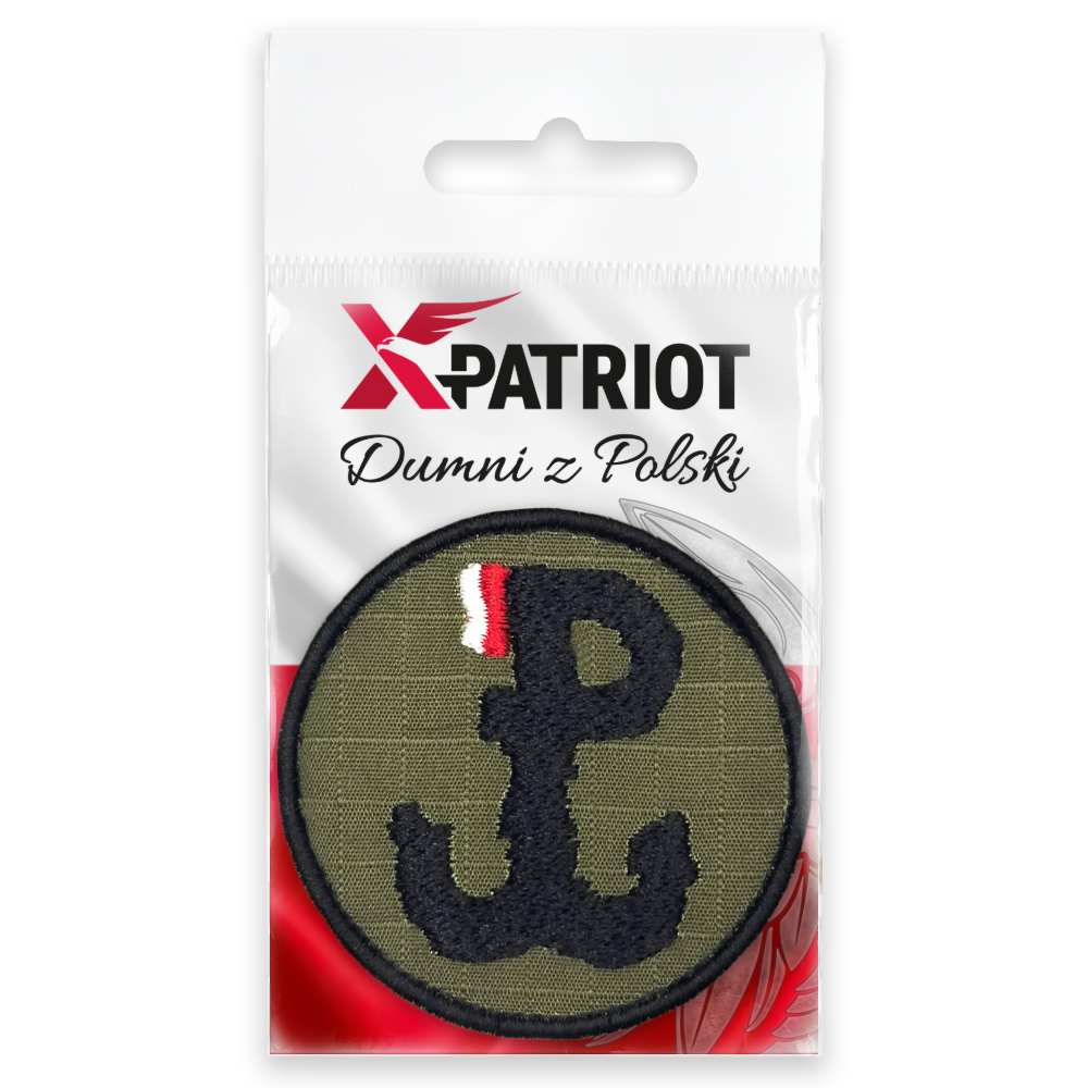 Naszywka Haftowana Polska Walcząca (PW) Olive