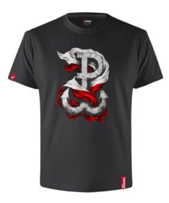 Męska Koszulka Patriotyczna xPatriot Polska Walcząca Flaga Czarna