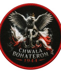 PLAKIETKA PATRIOTYCZNA CHWAŁA BOHATEROM 1944 ORZEŁ RZEP 80 MM